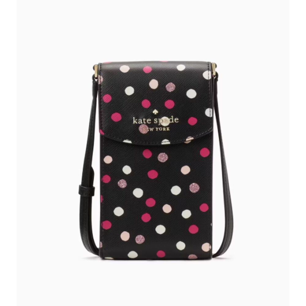 Kate Spade Staci Glimmer Dot Printed Flap Phone Crossbody K9446
